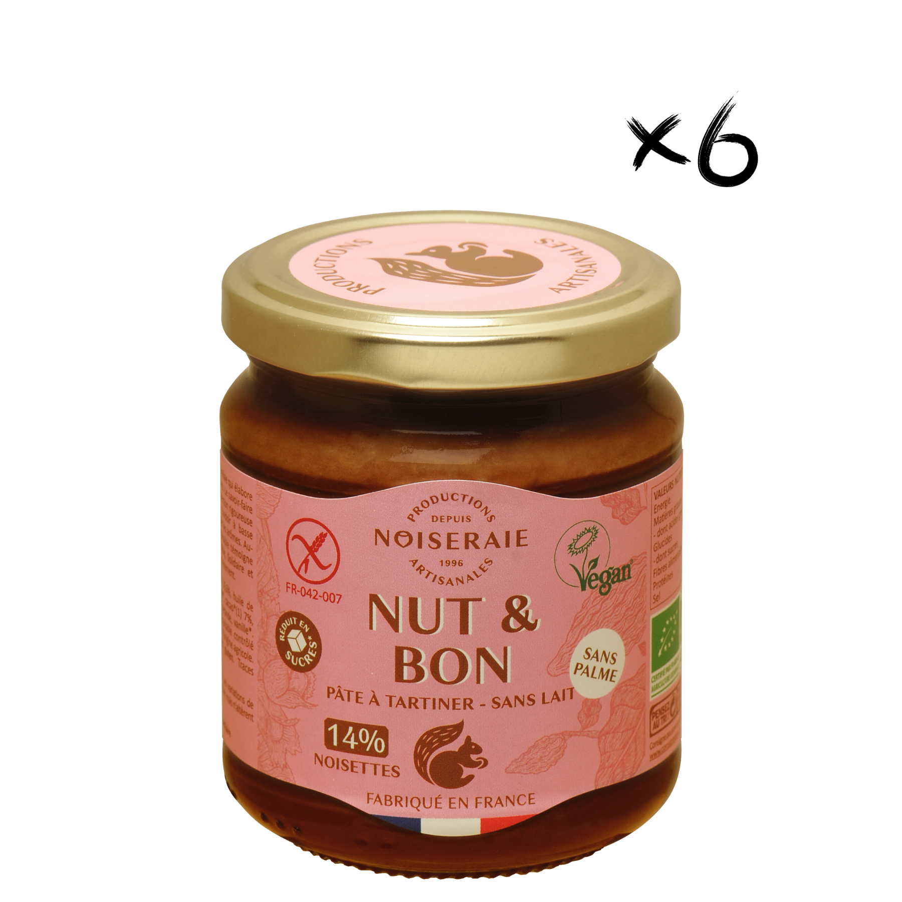 NUT & BON Noisettes 14% Bio 220g