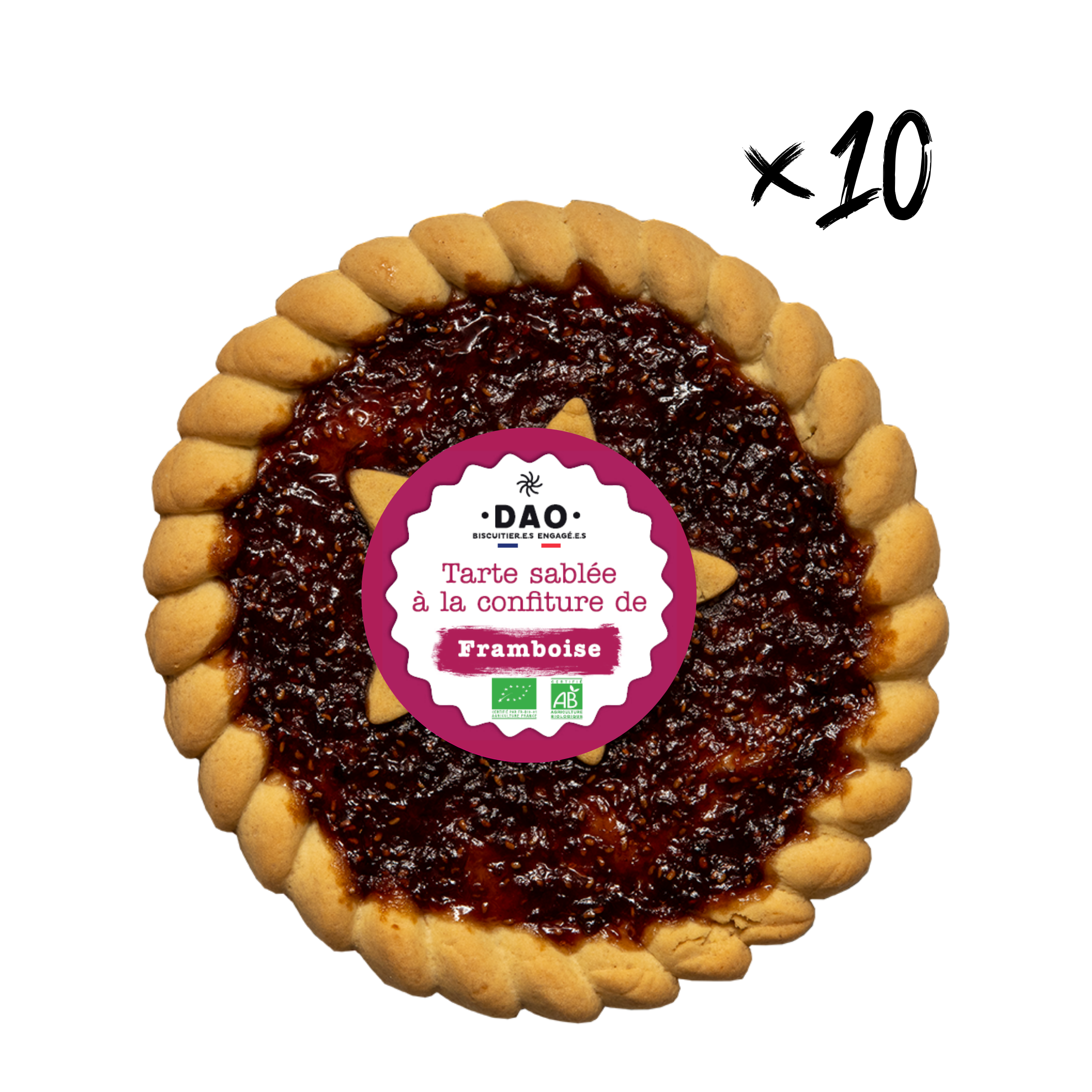 Tarte confiture de framboise Bio x10