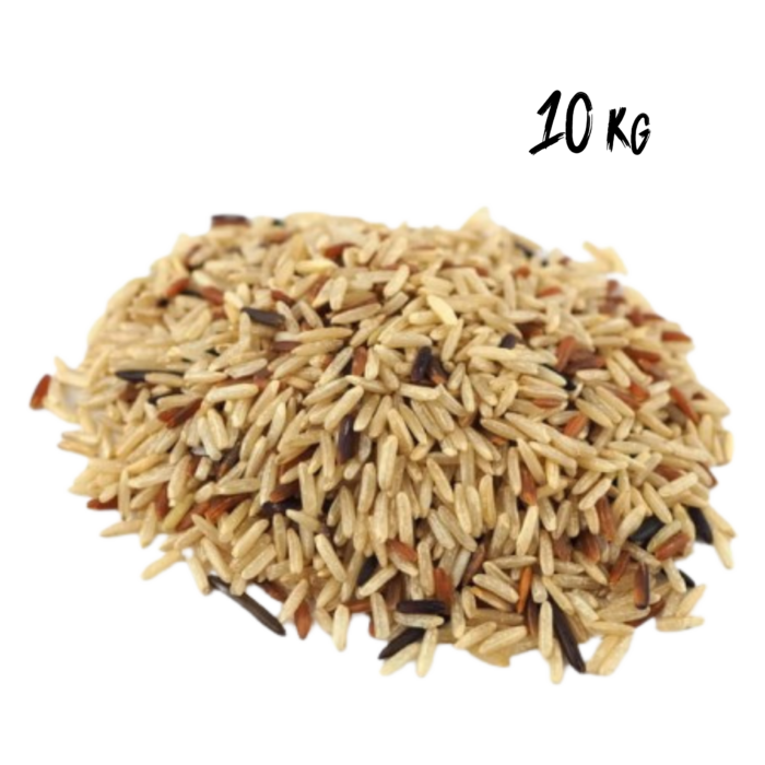 Trio de Riz de Camargue Bio en vrac 10 kg : 80% étuvé, 10% rouge, 10% noir