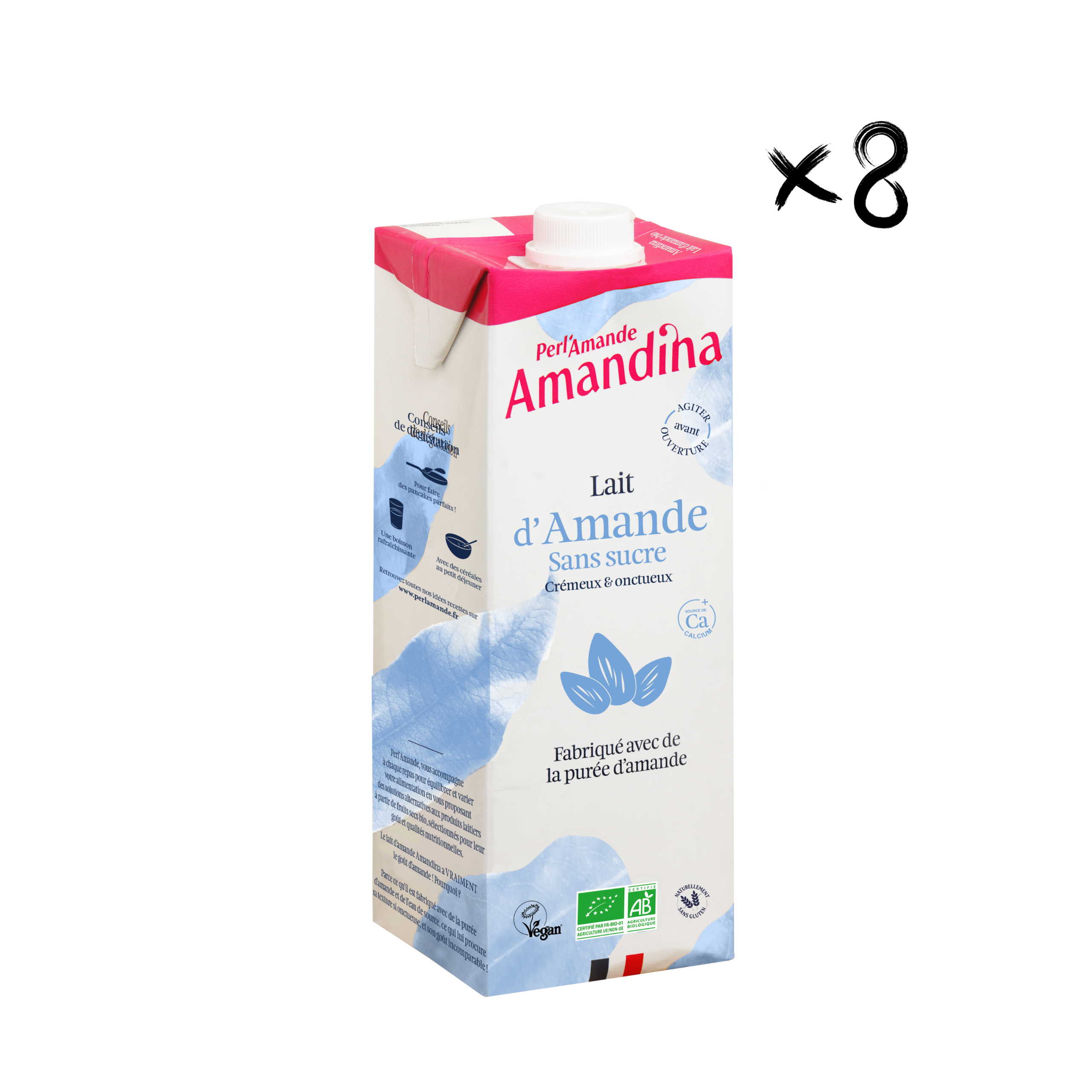 AMANDINA "Sans Sucre" 1L Bio : Une boisson végétalienne à base de noisettes bio, sans sucre ajouté. Découvrez l'onctuosité naturelle en format 1 litre.