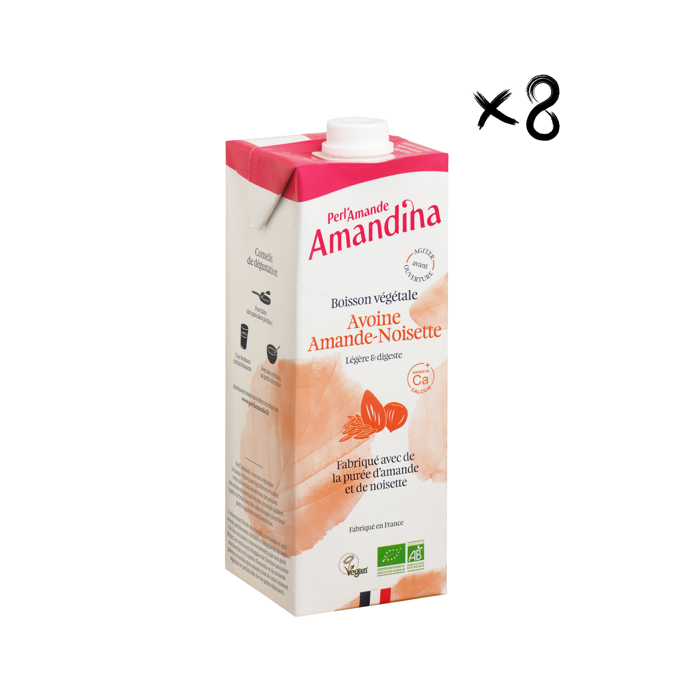 AMANDINA Boisson Avoine Amandes Noisettes Bio 1L : Fusion bio onctueuse d'avoine, amandes, noisettes. Alternative végétalienne en format 1L.