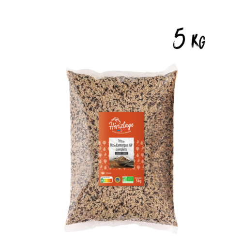 Trio de Riz de Camargue 80% étuvé, 10% rouge, 10% noir Bio Vrac 5 kg