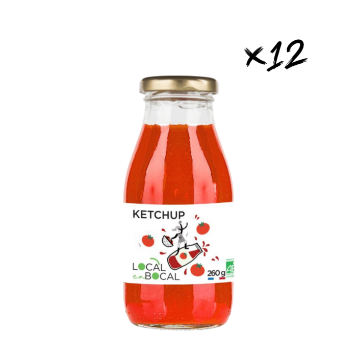 Un ketchup artisanal bio aux tomates de Provence Enfin un ketchup à consommer sans mauvaise conscience ! Notre ketchup est cuisiné avec des tomates de Provence, sans additif et sans conservateur. C'est un grand classique de nos cuisines, mais revisité avec notre petit mélange d'épices ! Le ketchup est cuisiné dans le respect de notre savoir-faire artisanal : nous égouttons longuement les tomates afin d'en extraire un beau coulis bien épais, auquel nous ajoutons des oignons, du vinaigre balsamique, du sucre (pas trop !) et des épices.