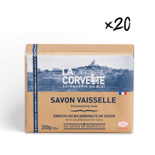 SAVON VAISSELLE BICARBONATE DE SOUDE ECOCERT est un savon solide 100% naturel qui assure le lavage, le dégraissage et le brillant de la vaisselle.