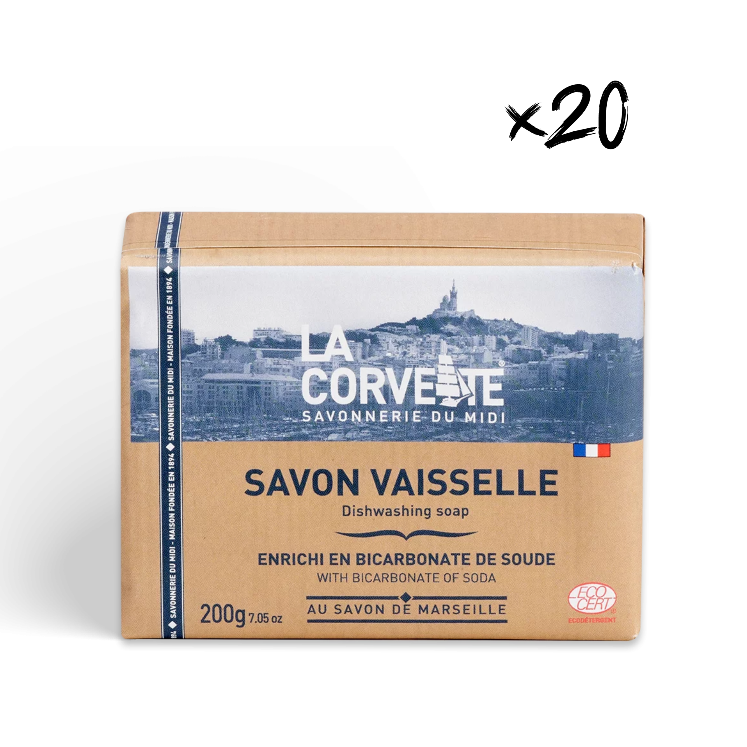 SAVON VAISSELLE BICARBONATE DE SOUDE ECOCERT est un savon solide 100% naturel qui assure le lavage, le dégraissage et le brillant de la vaisselle.