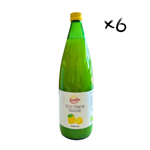 Jus de Citron Pur Bio 1L x6 : 100% naturel, certifié bio et riche en vitamine C. Idéal pour cocktails, salades, marinades, limonades et desserts.