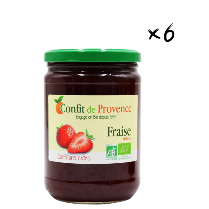 Confiture Extra Fraise Bio Format Eco familial 650g x6