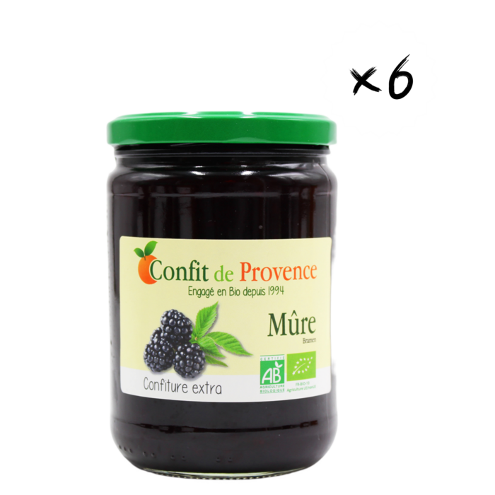 Confiture Extra Mûre Bio Format Eco Familial 650g x6