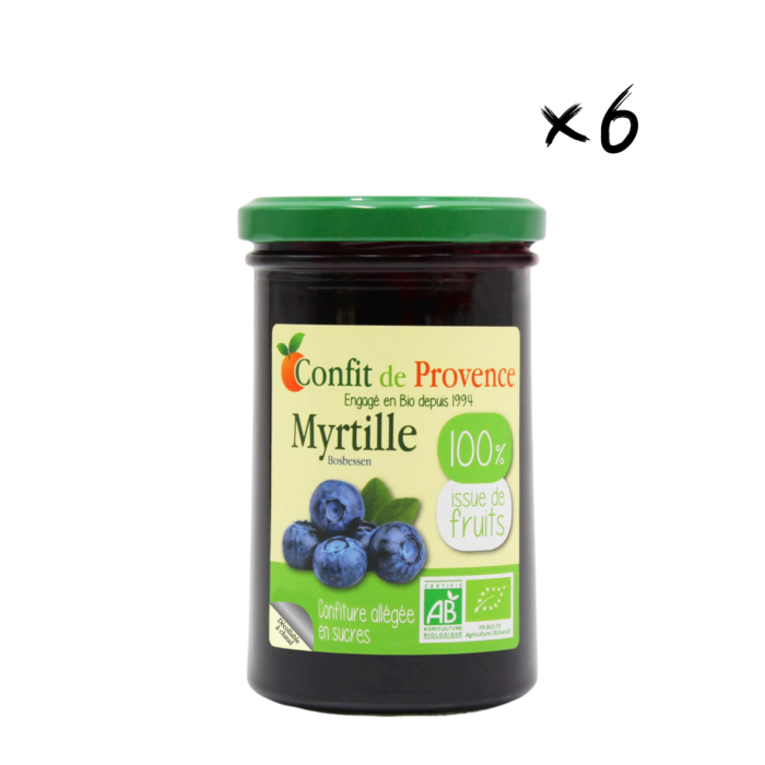 Confiture 100% issue de Fruits Bio - Myrtille 290g x6